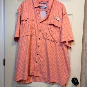 Magellan Outdoors Men's Orange Checkered Shirt